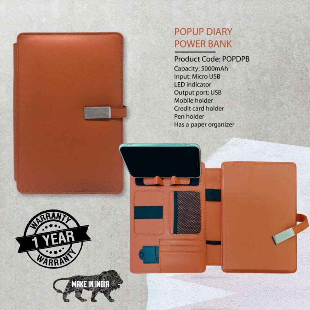 POP Up Diary Power Bank for Corporate Gifts 1 Pop Up Diary Powerbank 5000mah
